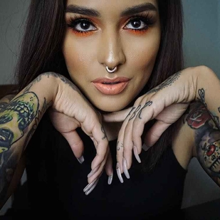 🔥 Hot photos, model's portfolio  #797 Tattoo model Lora Arellano