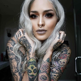 🔥 Hot photos, model's portfolio  #796 Tattoo model Lora Arellano