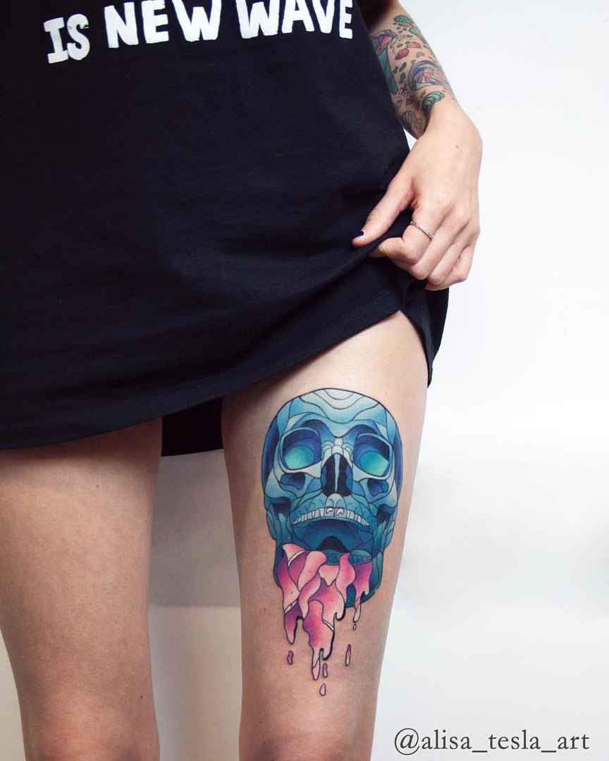 тату мастер Alisa Tesla цветные татуировки акварель графика Санкт-Петербург | Tattoo artist Alisa Tesla color tattoo watercolor graphic