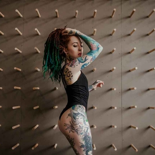 🔥 Hot photos, model's portfolio  #10859 Tattoo model Yuliya Ivy Platonova