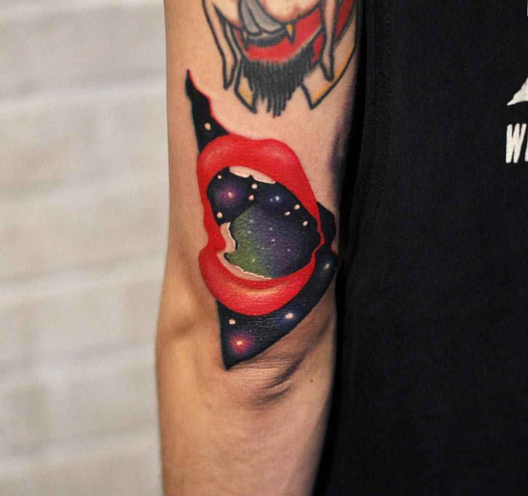 Tattoo artist David Peyote Cote color design tattoo 2017