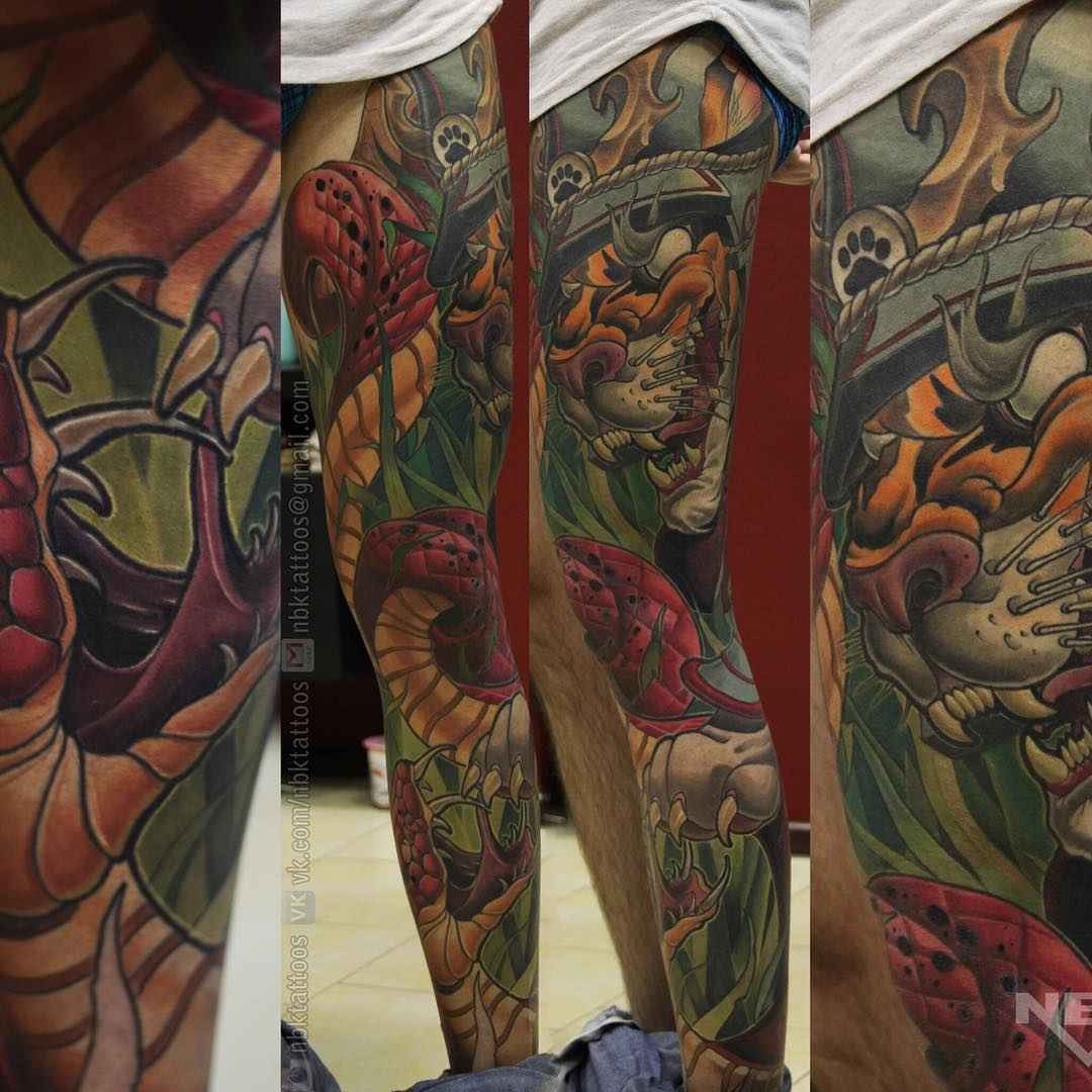 Tattoo artist Dmitriy Naboka, color authors style new school tattoo | Russia
