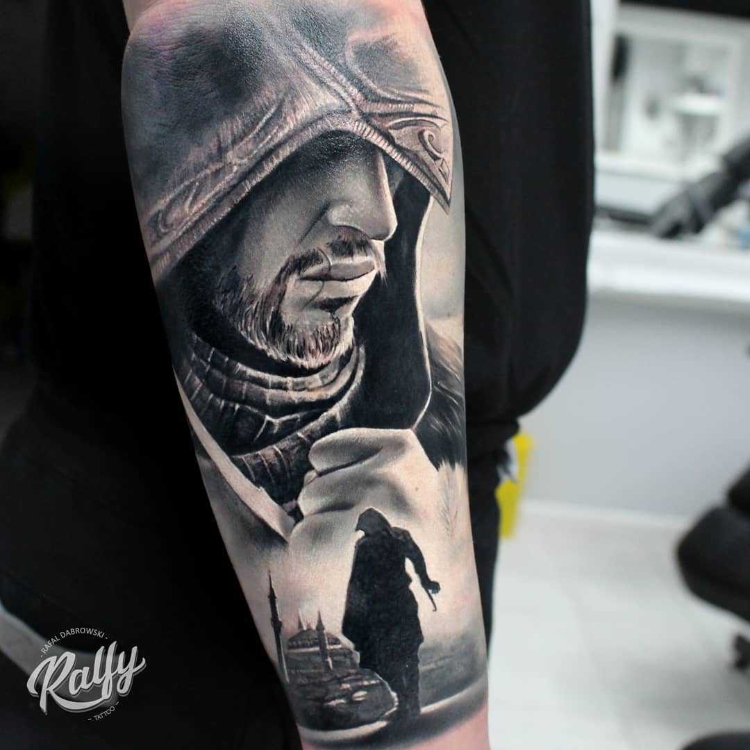 Tattoo artist Rafał Dąbrowski - Ralfy, color and black&grey portrait tattoo realism | United Kingdom 