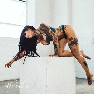 🔥 Hot photos, model's portfolio  #20903 Tattoo model Elle Audra