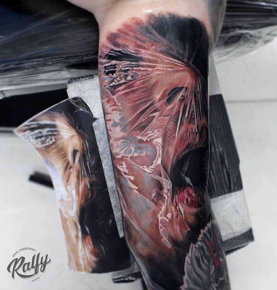 Tattoo artist Rafał Dąbrowski - Ralfy, color and black&grey portrait tattoo realism | United Kingdom 