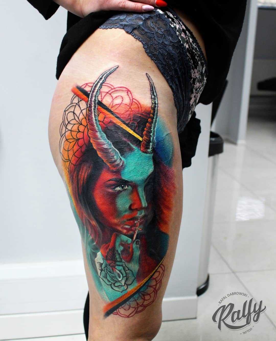 Tattoo artist Rafał Dąbrowski - Ralfy, color and black&grey portrait tattoo realism | United Kingdom 