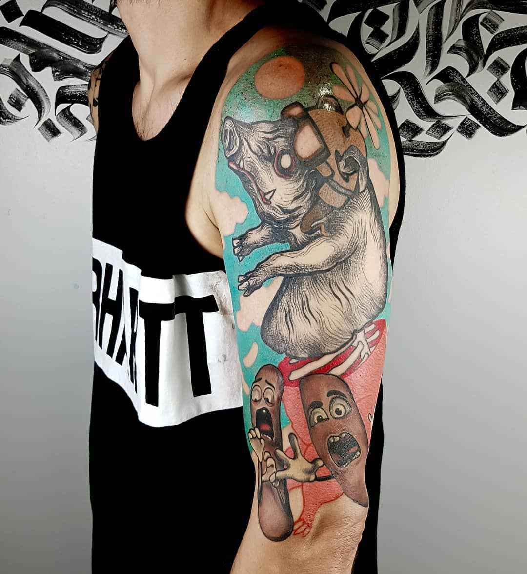 Tattoo艺术家Matteo Cascetti，色彩作者风格刺青，图形、抽象、立体主义 | 意大利