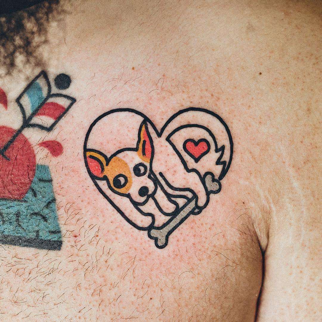 Tattoo artist Woo Loves You - authors style color and black graphic minimalism tattoo | Korea