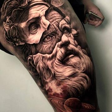 World famous faces in realistic tattoos by Sergio Fernandez