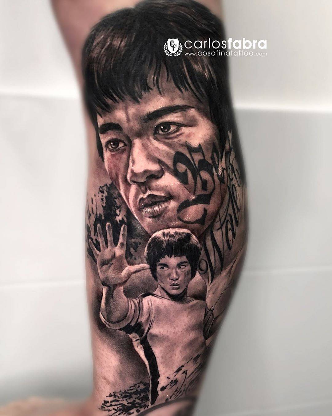 纹身艺术家Carlos Fabra，黑色和灰色真实感纹身作品 | 巴塞罗那，西班牙