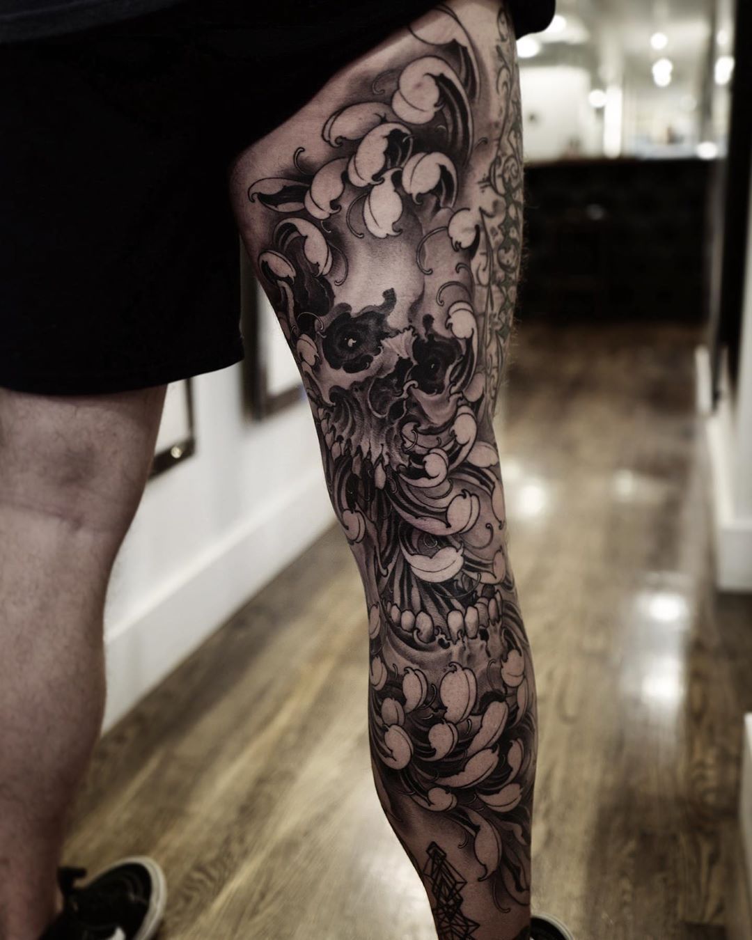 Forearm Japanese Tattoo Black And Grey  Sleeve tattoos Japanese sleeve  tattoos Japanese flower tattoo
