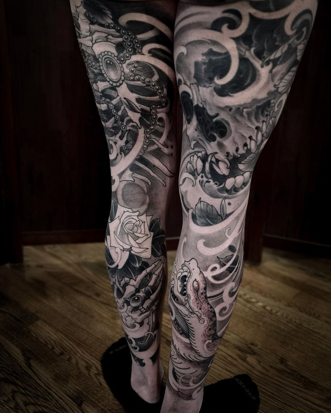 Japanese Sleeve Black and Grey  George Bardadim Tattoo  NYC