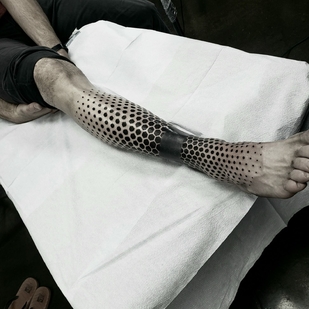 Male Black Ornamental tattoo on Leg #40240 | Tattoo Artist ILYA CASCAD