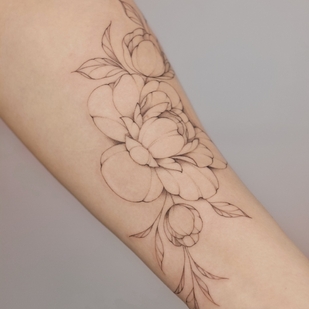 Female Black Fineline tattoo on Forearm #69645 | Tattoo Artist Anastasiya Kovyazina