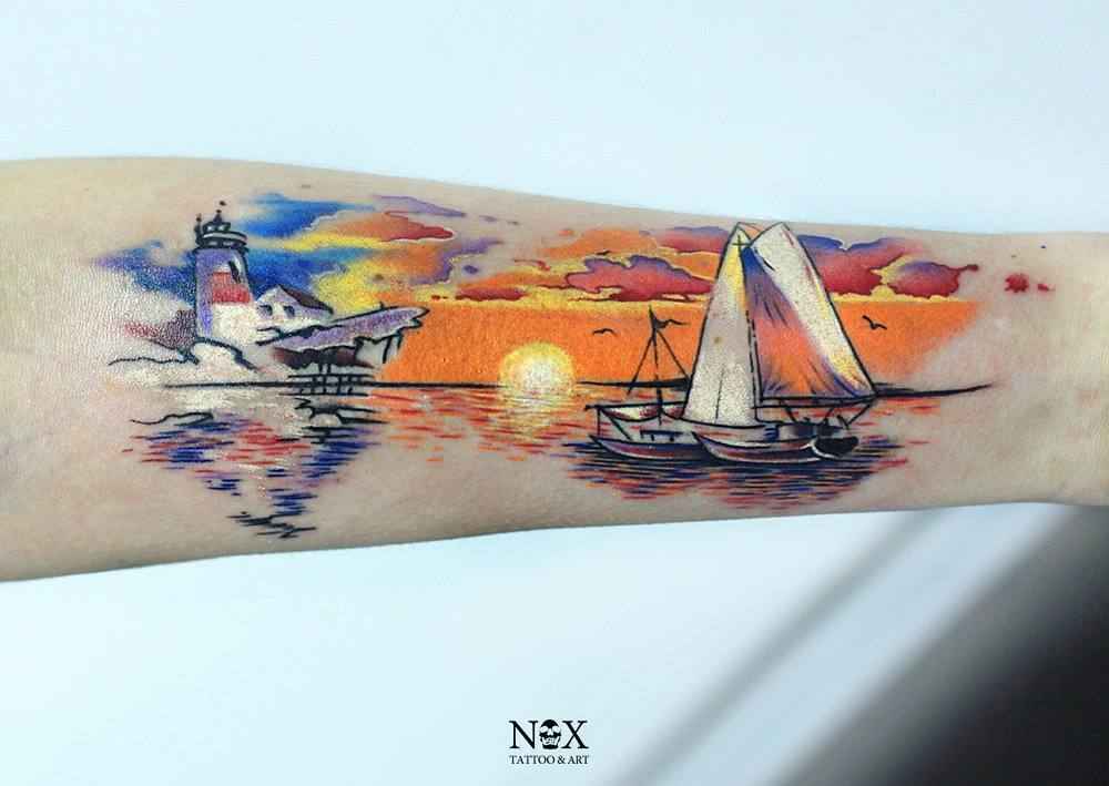 tatuatore Matty Nox disegni a schizzo in acquerello per tatuaggi | tattoo artist Matty Nox colour sketch watercolor tattoo