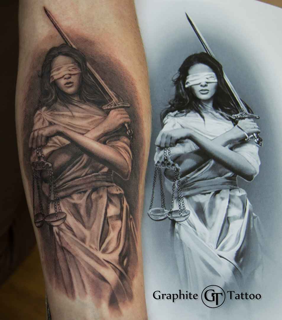 20 Best Lady Justice tattoos by our opinion