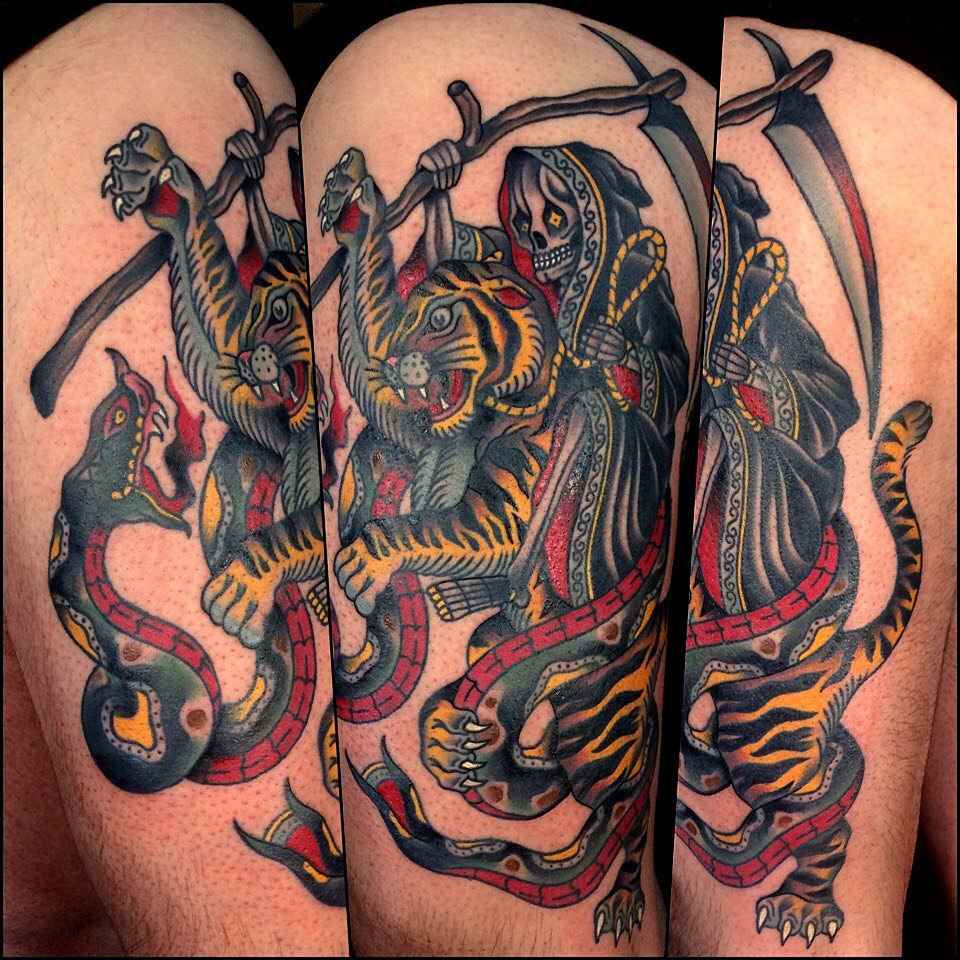 tatoo艺术家Alexey Tol彩色老式传统纹身 | tattoo artist Alexey Tol colour old school traditional tattoo