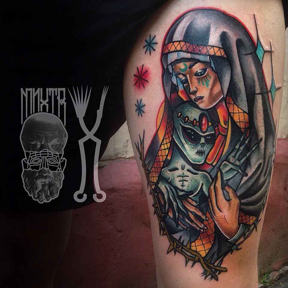 тату мастер Югин Жёстко цветные нью скул, пост неотрадиционные, дизайн татуировки | tattoo artist Yugin Zhestko colour new school, post neo traditional design tattoo