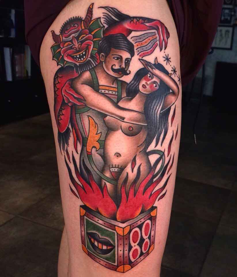 tatoo艺术家Alexey Tol彩色老式传统纹身 | tattoo artist Alexey Tol colour old school traditional tattoo