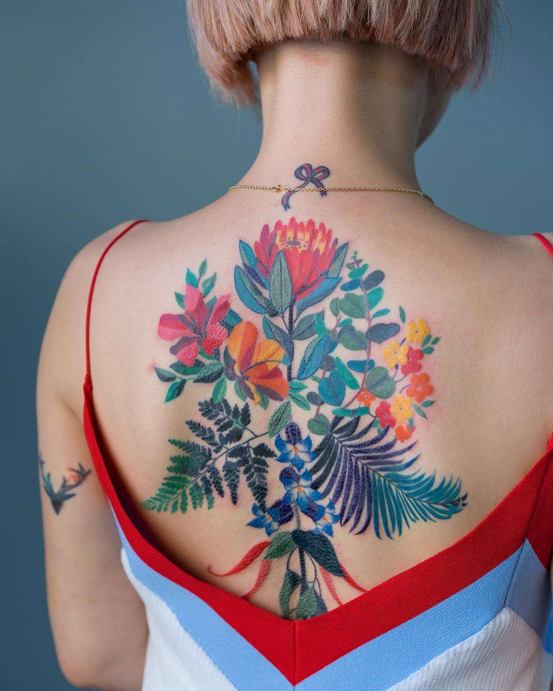 Tattoo artist Zihee , authors style color minimalistic realistic tattoo | Korea