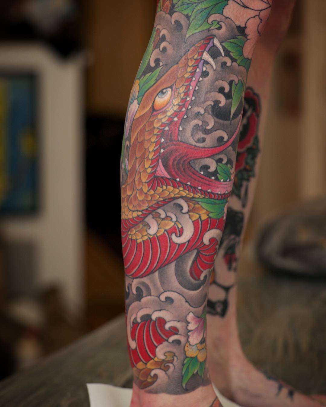 Tattoo artist Johan Svahn, color oriental Japanese tattoo, full body suit | Sweden