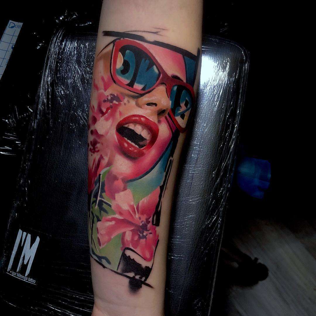 Tattoo artist Igor Mitrenga, color authors portrait realism tattoo | Czech Republic