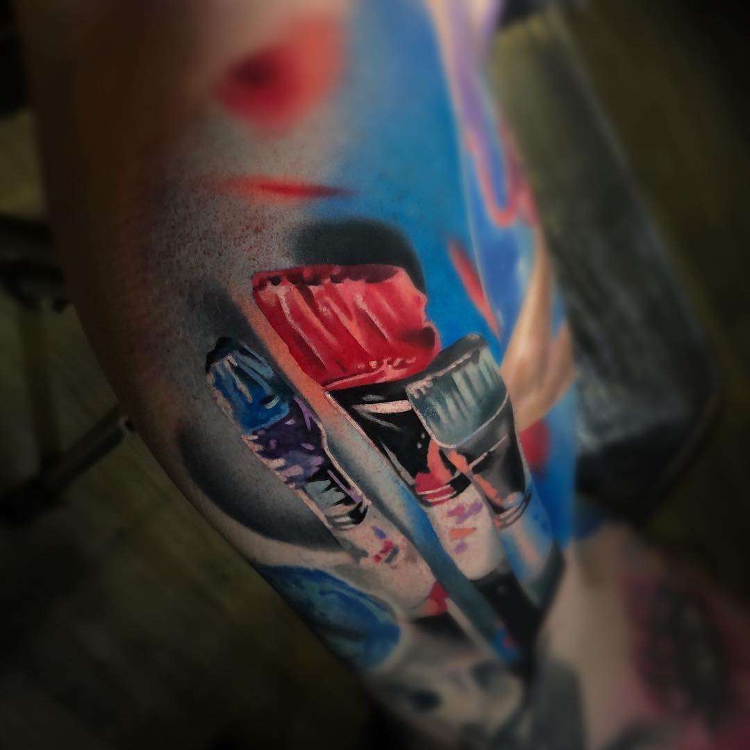 Tattoo artist Igor Mitrenga, color authors portrait realism tattoo | Czech Republic