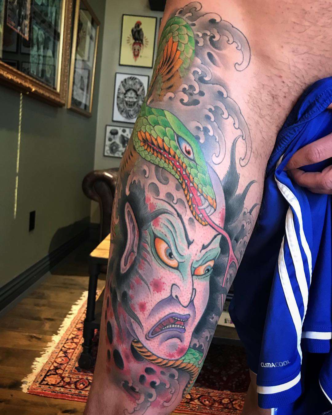 Tattoo artist Johan Svahn, color oriental Japanese tattoo, full body suit | Sweden