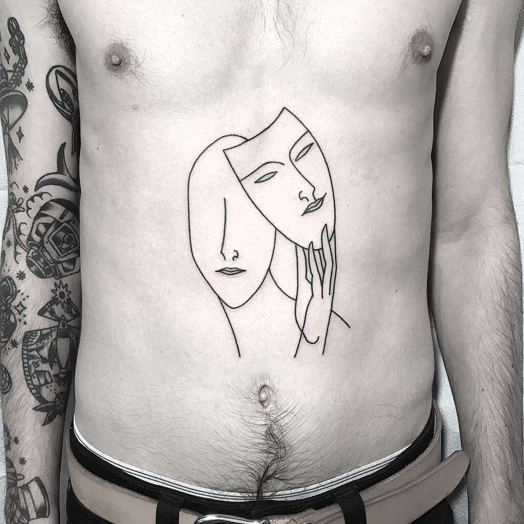 Tattoo artist Caleb Kilby, authors style abstract linework tattoo | United Kingdom