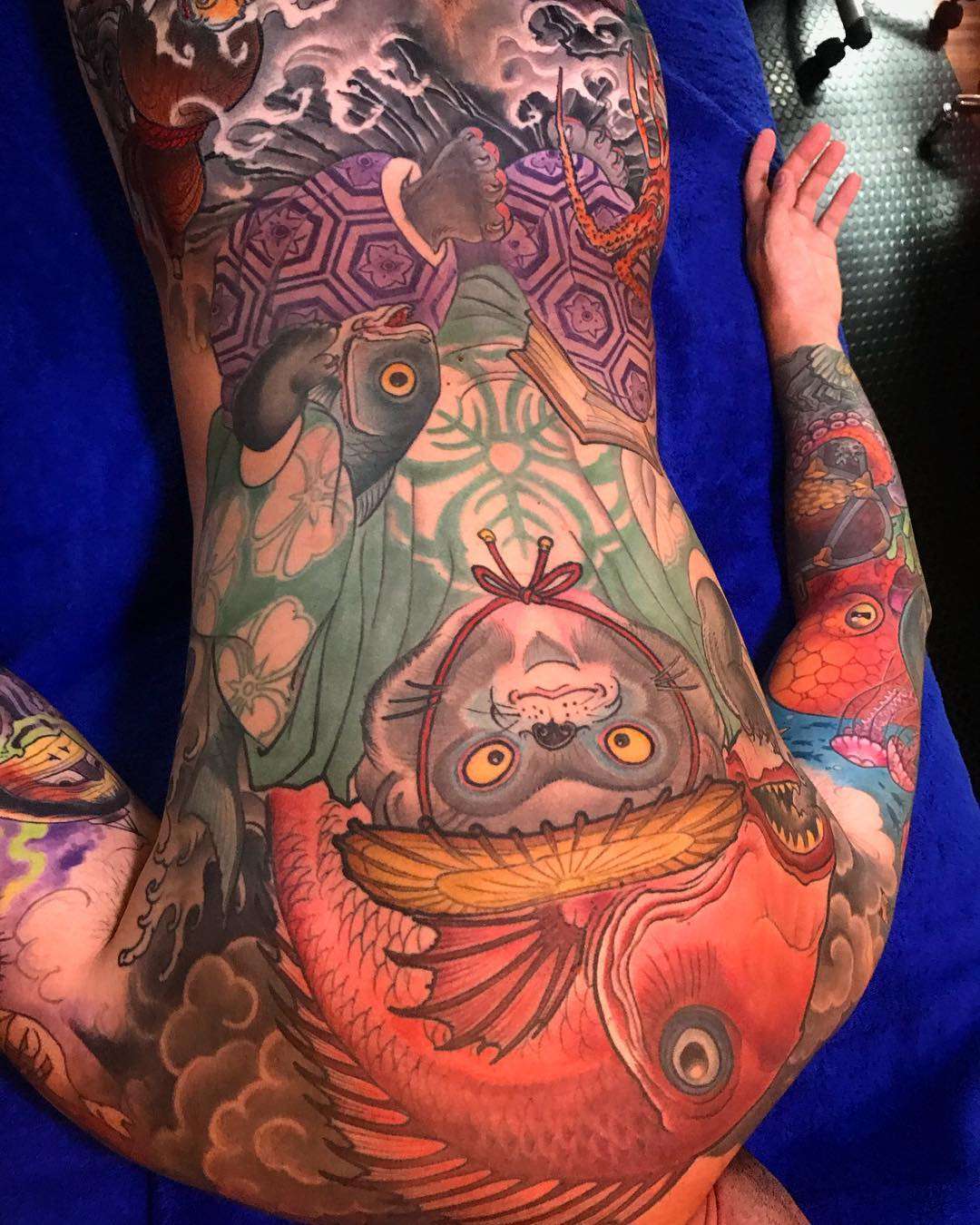 Tattoo artist Jee Sayalero, color traditional oriental Japanese tattoo | Spain