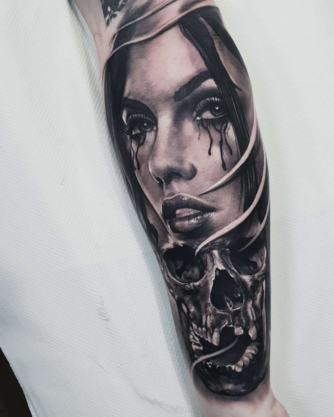 Black and gray detailed tattoo realism by Nick Imms | iNKPPL
