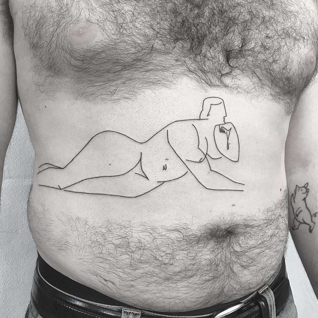 Tattoo artist Caleb Kilby, authors style abstract linework tattoo | United Kingdom