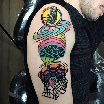 Raro82's acid colors psychedelic tattoos