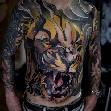 Renan Batista's neo traditional tattoo