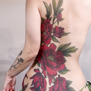 Female Color Botanical tattoo #55293 | Tattoo Artist Olga Nekrasova