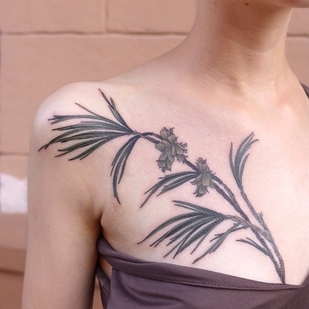 Female Color Botanical tattoo #55280 | Tattoo Artist Olga Nekrasova