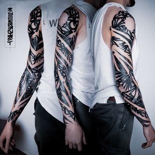 Male Black Lettering tattoo on Sleeve #55693 | Tattoo Artist Igor Klimin