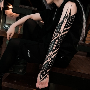 Female Black Lettering tattoo on Sleeve #55680 | Tattoo Artist Igor Klimin