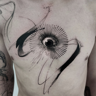 Male Black Abstract tattoo on Breast #70810 | Tattoo Artist PINKA