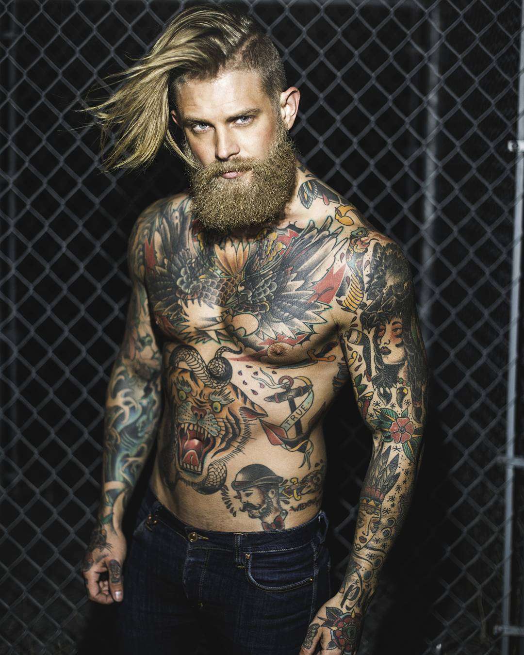 Tattooed model Josh Mario John, alternative photo model, inked guy | USA