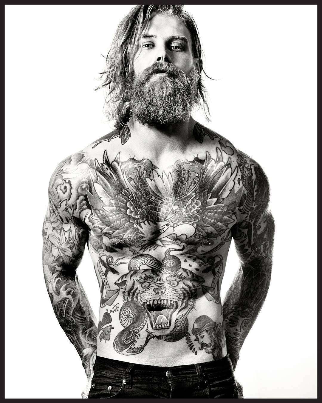 Tattooed model Josh Mario John, alternative photo model, inked guy | USA