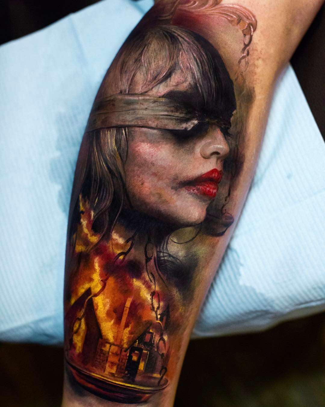 Tattoo artist Yomico Moreno, authors style color portrait realism, surrealism | USA