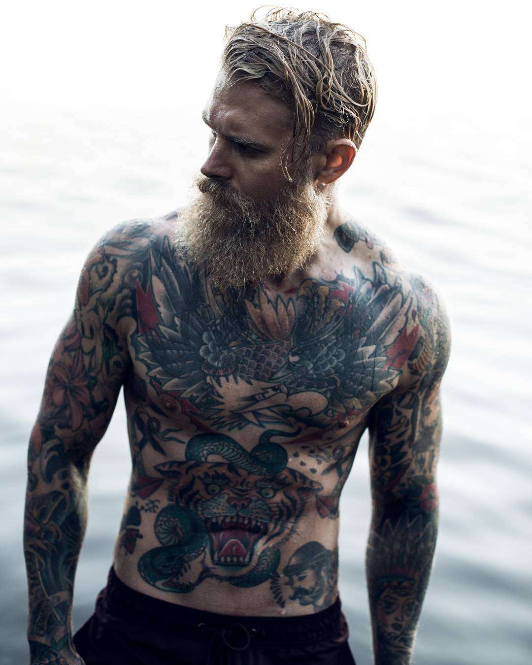 Tattooed model Josh Mario John, alternative photo model, inked guy | USA