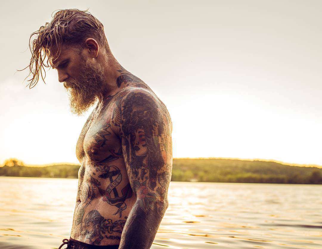 Tattooed model Josh Mario John, alternative photo model, inked guy | USA