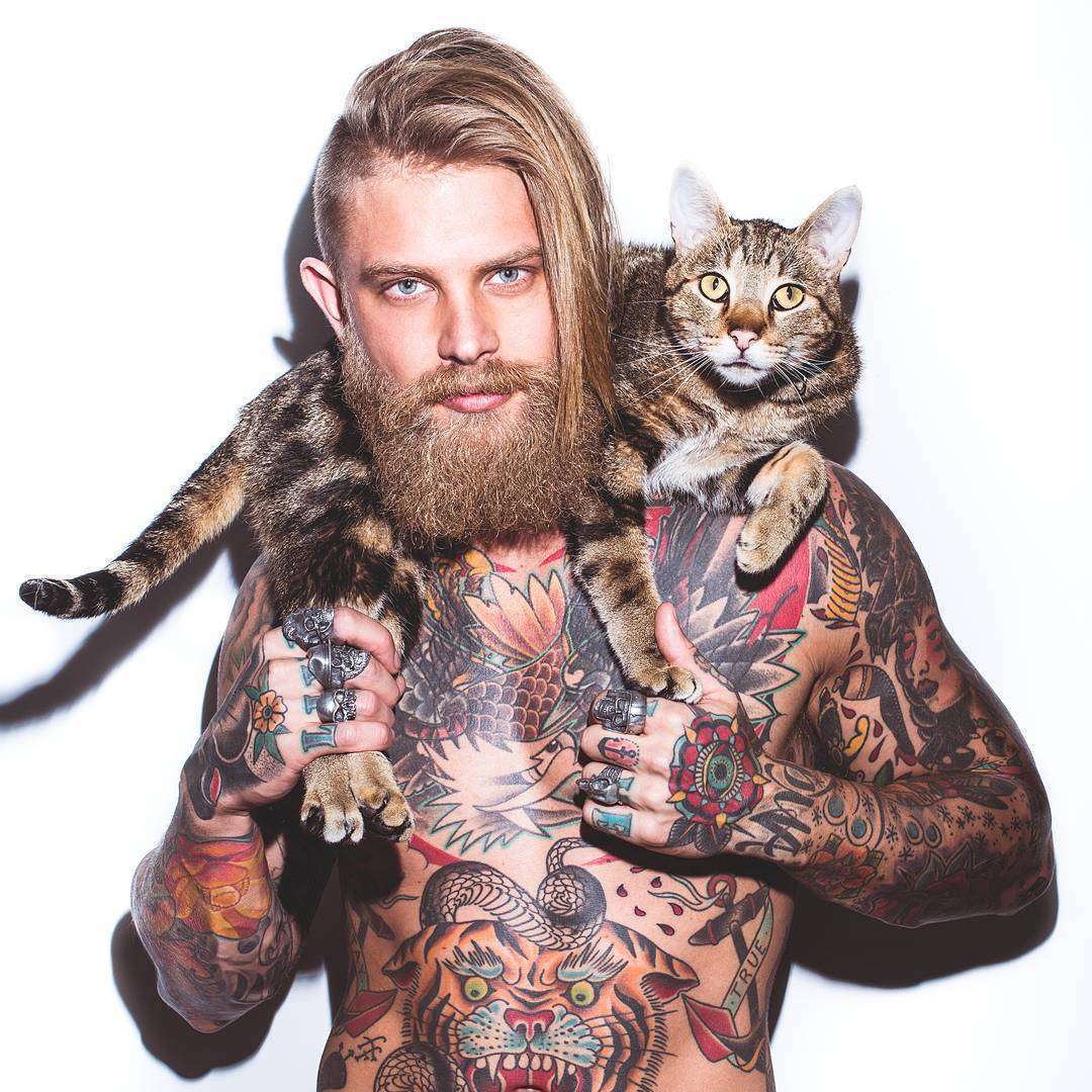 Tattooed model Josh Mario John, alternative photo model, inked guy | USA