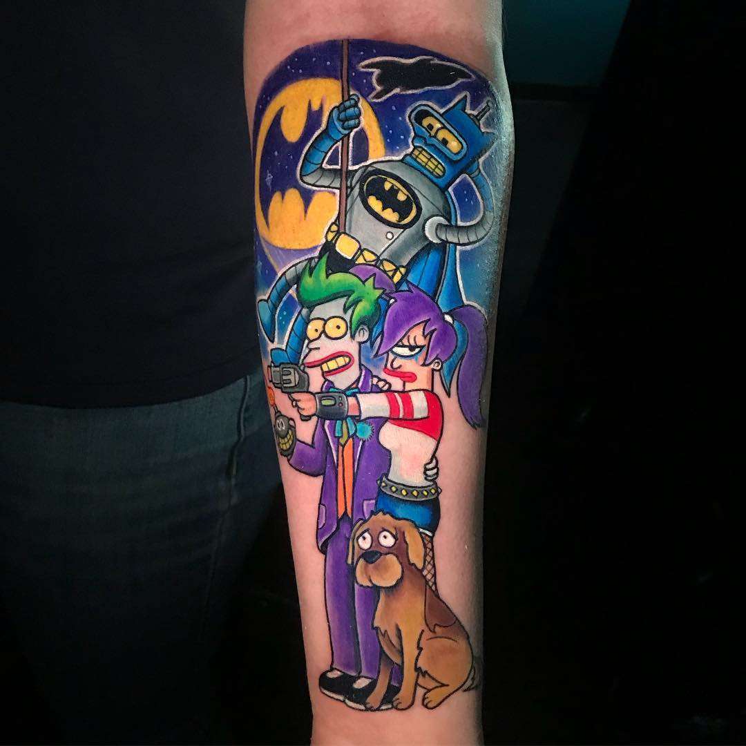 Tattoo artist Jon Leighton, color new school tattoo | USA