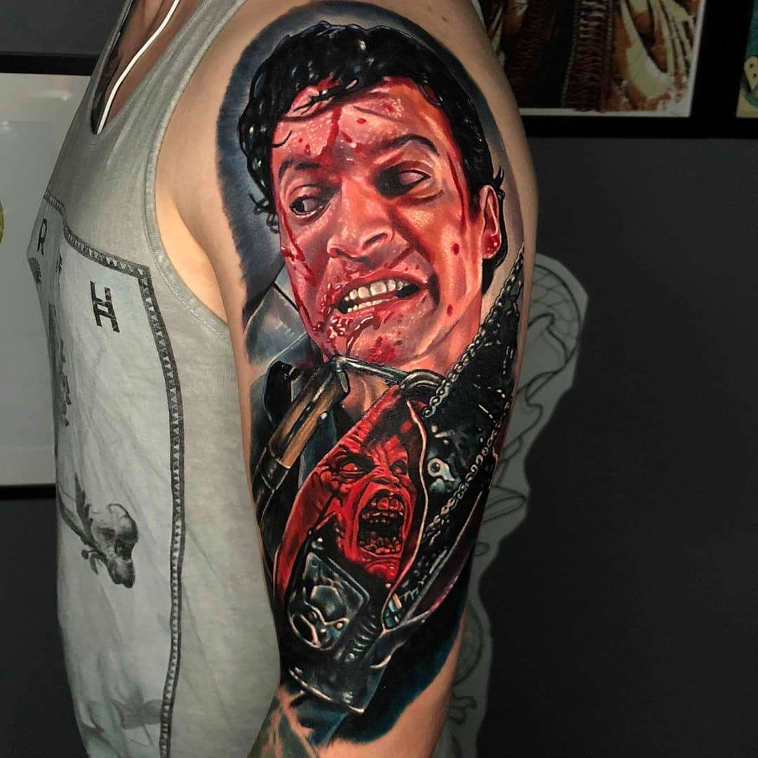 Tattoo artist Alex Rattray, authors style color portrait realism | United Kingdom
