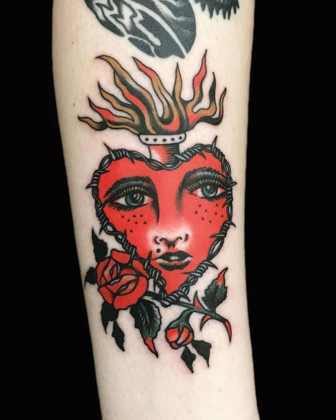 Tattoo artist Chingy Fringe, color old school , traditional tattoo | Australia