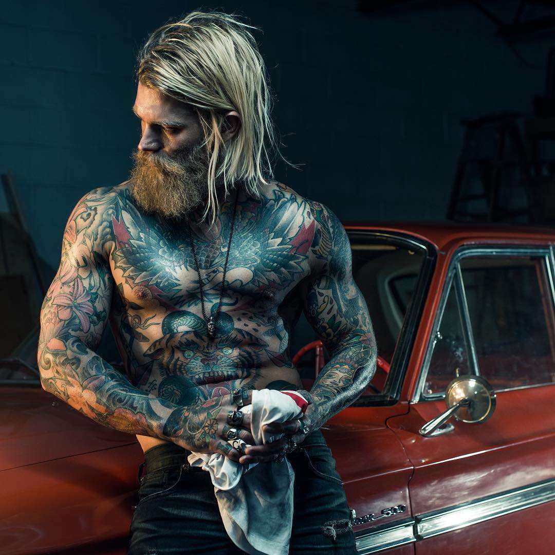 Tattooed model Josh Mario John, alternative photo model, inked guy | USA