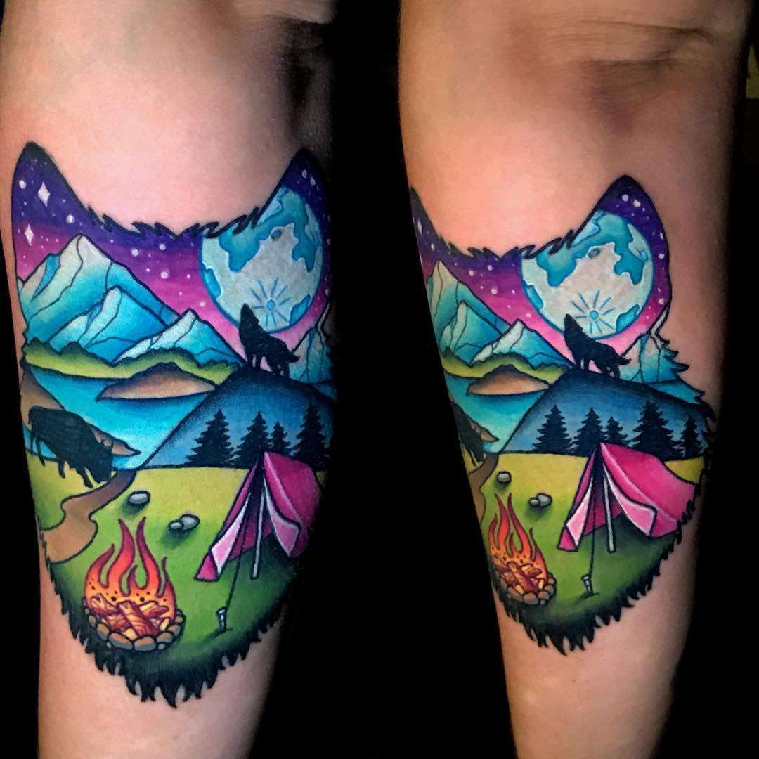 Tattoo artist Jon Leighton, color new school tattoo | USA